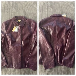 NWT Caslon genuine leather jacket size L
Pit to pit: 20”
Length: 25”